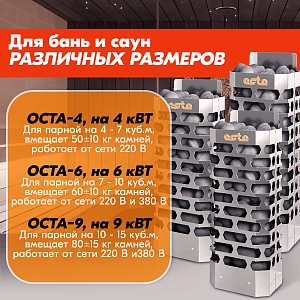 Электрическая каменка СТЭН ЭКМ 6 Octa gray 