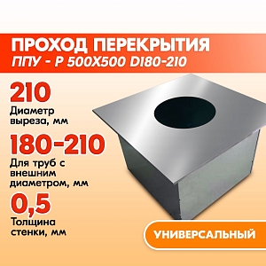 Проход перекрытия универсальный ППУ - Р 500х500 D180-210 