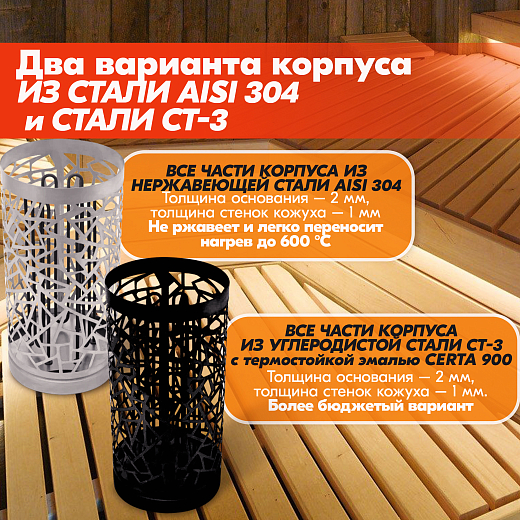 09 Каменка Vita 6 кВт Хром 2000х2000