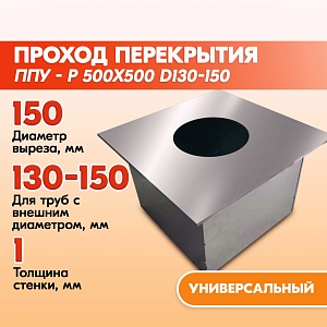 Проход перекрытия универсальный ППУ - Р 500х500 D130-150 